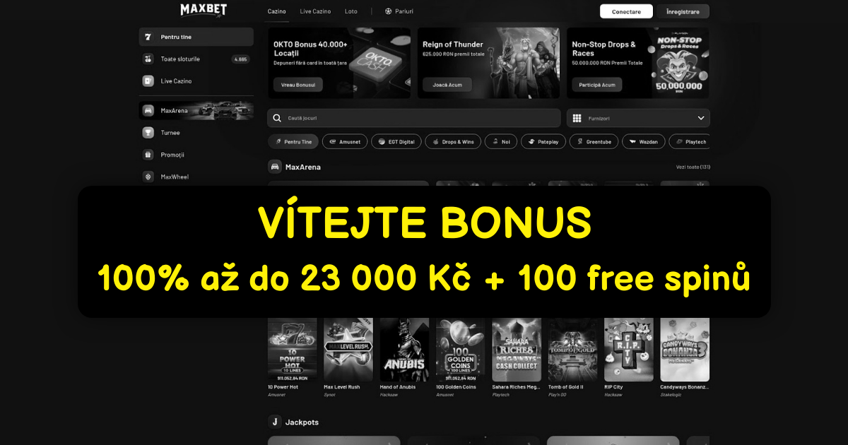 Maxbet Casino - Top výherní automaty online s bonusy až 7500 Kč